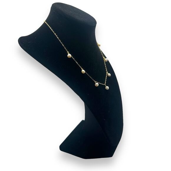 Brand new Macy's Quiet Luxury 18K Gold Pearl Necklace Old Money Aesthetic NWT - Picture 12 of 12